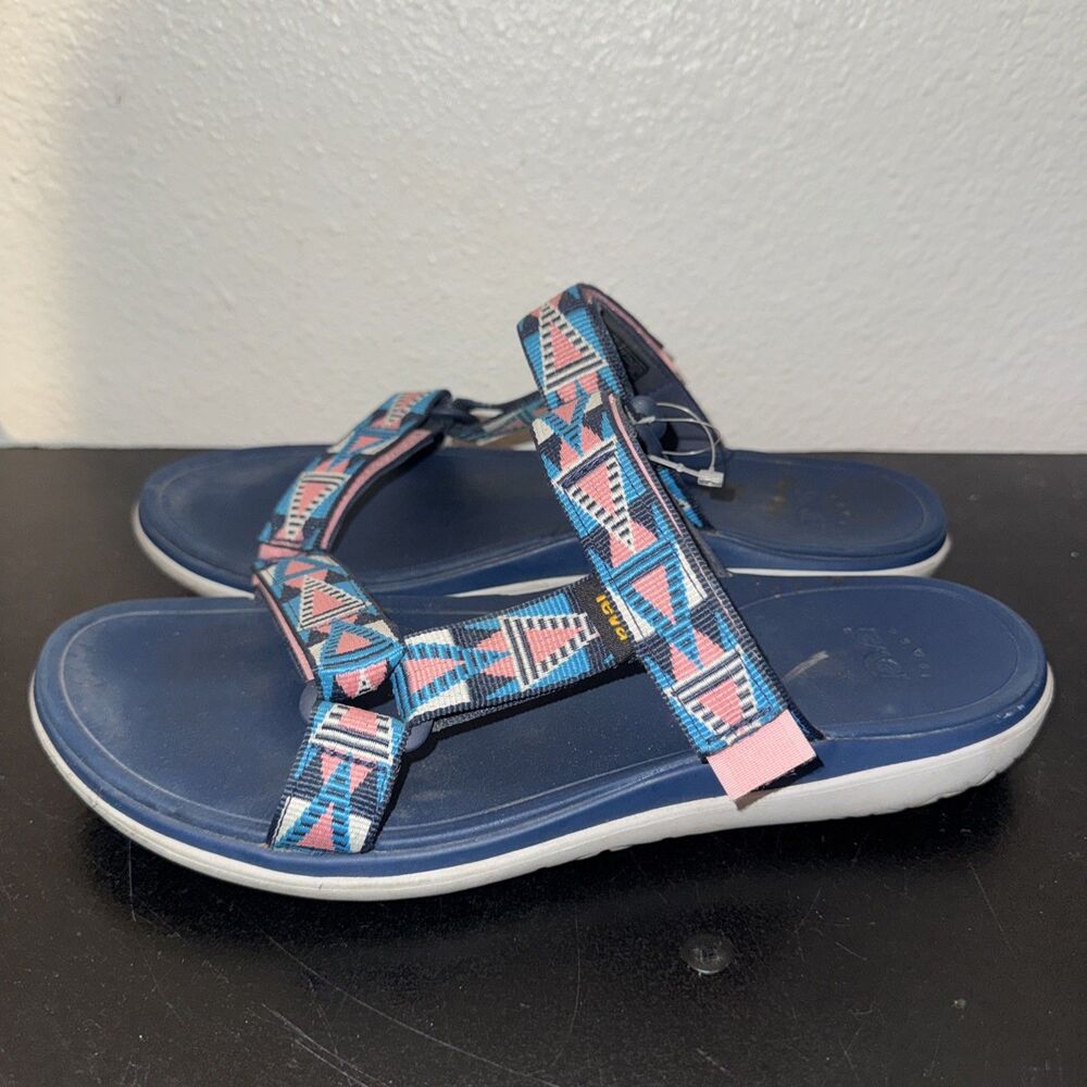 Teva Terra Float Sandals size 9 Pink Blue Tribal Straps Lightweight Hiking - Picture 3 of 7